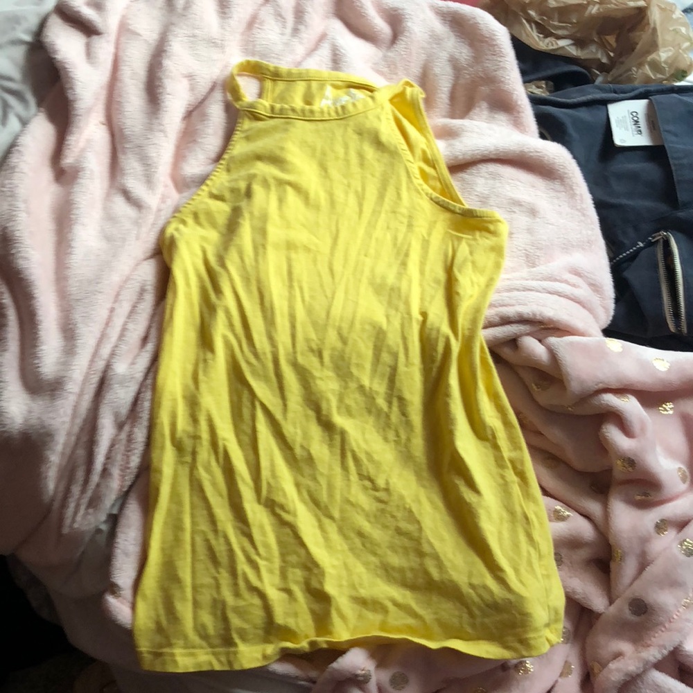 yellow halter top tank top